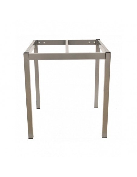 Base de mesa LIRIO, metal, gris plata, 65 x 65 cms, altura 72 cms, para tableros de 70 x 70 cms