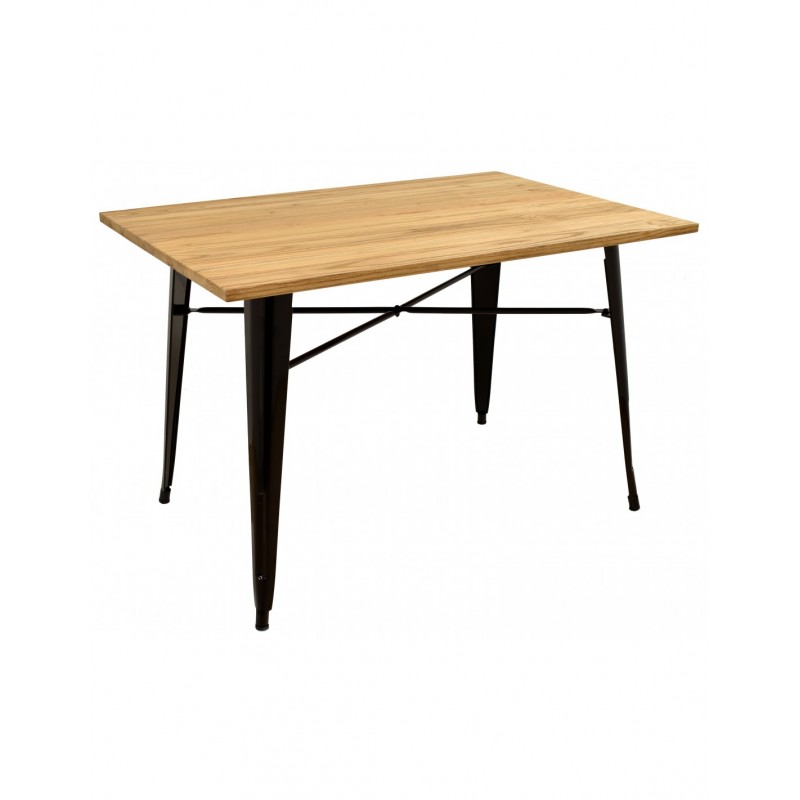Mesa TOL:Mesa TOL, acero, negra, madera, 120x80...