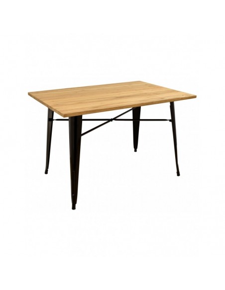 Mesa TOL:Mesa TOL, acero, negra, madera, 120x80 cms