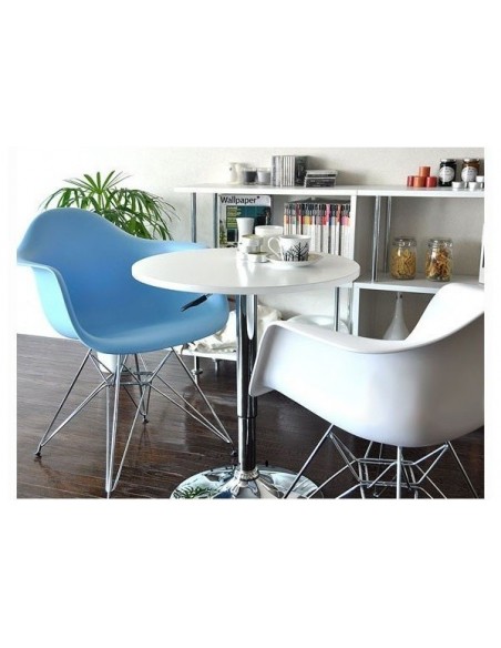 Sillón TOWER, cromado, polipropileno blanco