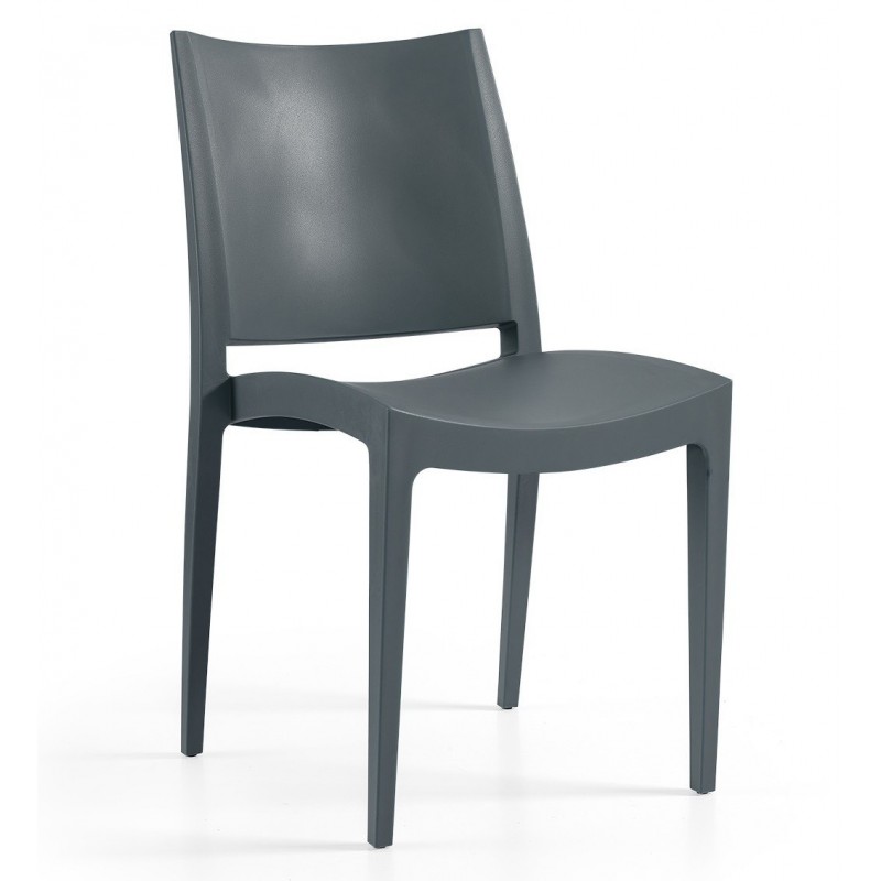 Silla BEYBE, apilable,  polipropileno antracita