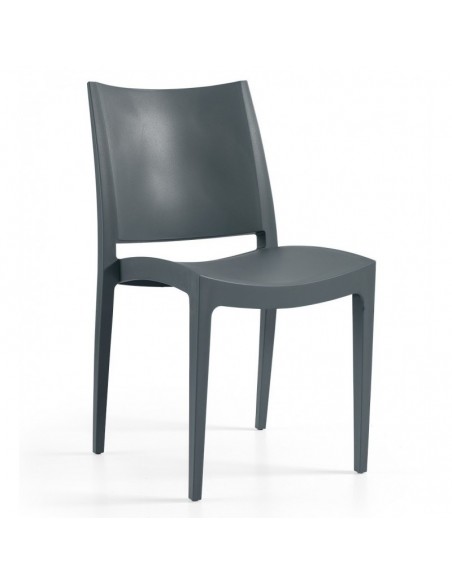 Silla BEYBE, apilable,  polipropileno antracita