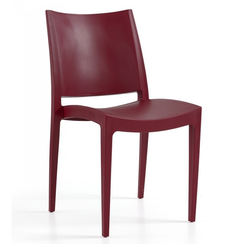 Silla BEYBE, apilable,  polipropileno burdeos