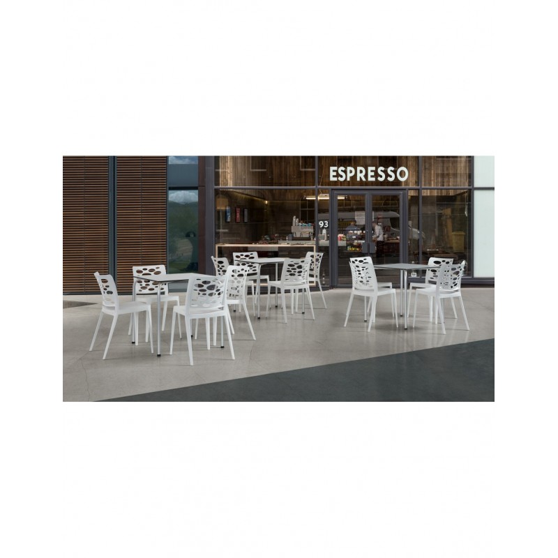 Silla VENECIA, apilable,  polipropileno blanco*