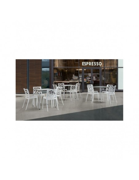 Silla VENECIA, apilable,  polipropileno blanco*
