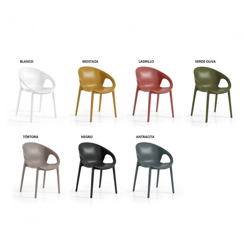 Silla COSMOS, apilable,  polipropileno blanco