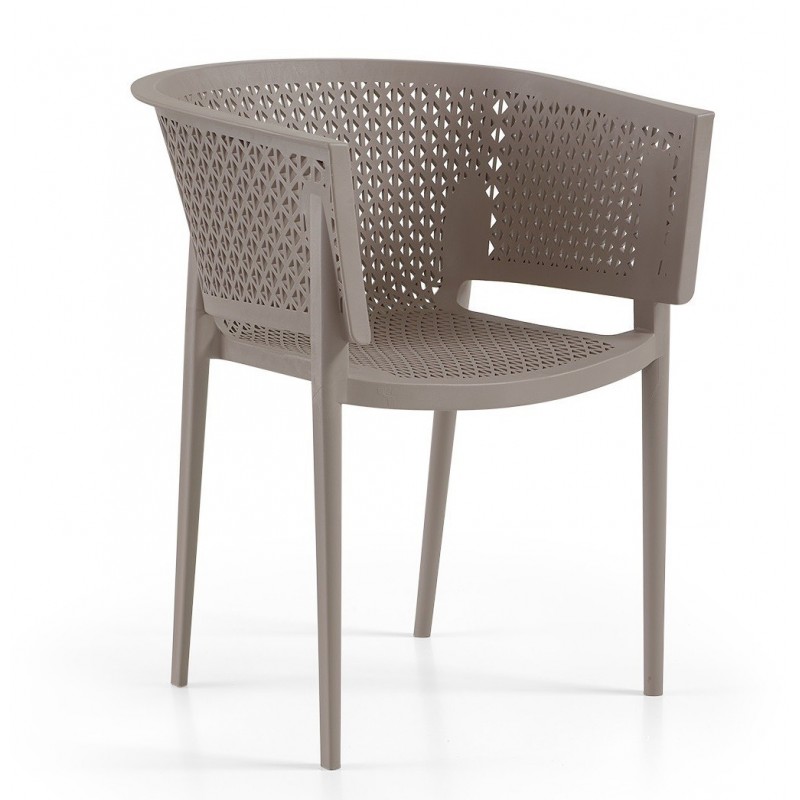 Sillón BILL, apilable,  polipropileno tórtora