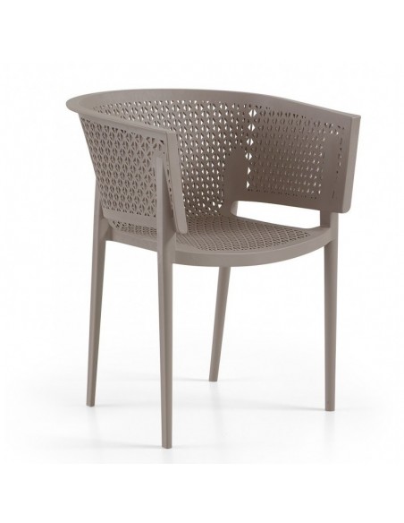 Sillón BILL, apilable,  polipropileno tórtora