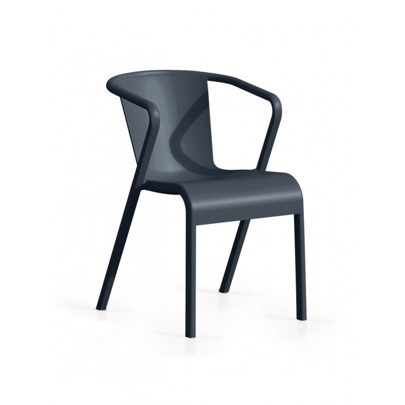 Sillón LUGO, apilable,  polipropileno tórtora