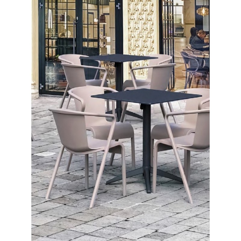 Sillón LUGO, apilable,  polipropileno tórtora