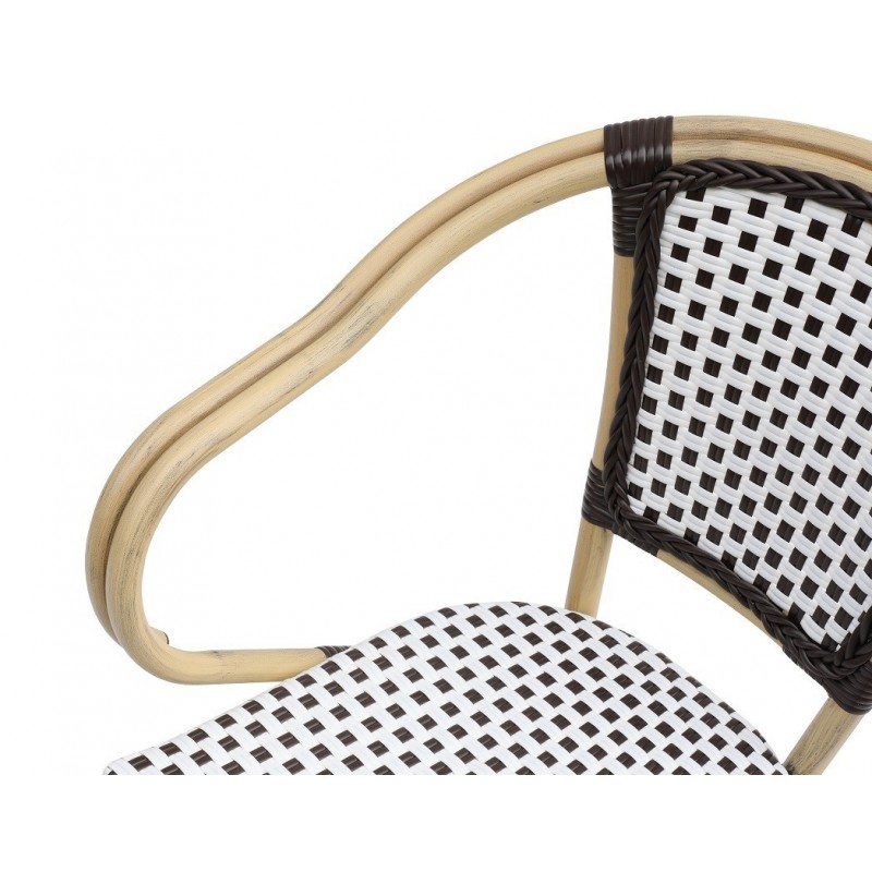 Sillón PARIS, apilable, aluminio, ratán blanco...