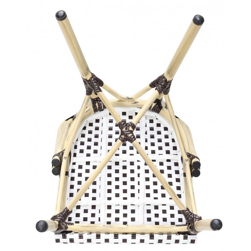 Silla PARIS, apilable, aluminio, ratán blanco y...