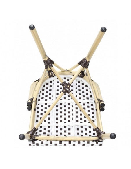 Silla PARIS, apilable, aluminio, ratán blanco y marrón