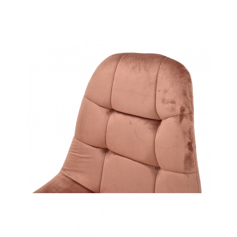 Silla LORENA, madera, tapizada velvet rosa coral