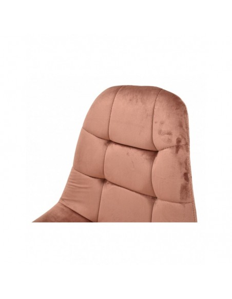 Silla LORENA, madera, tapizada velvet rosa coral