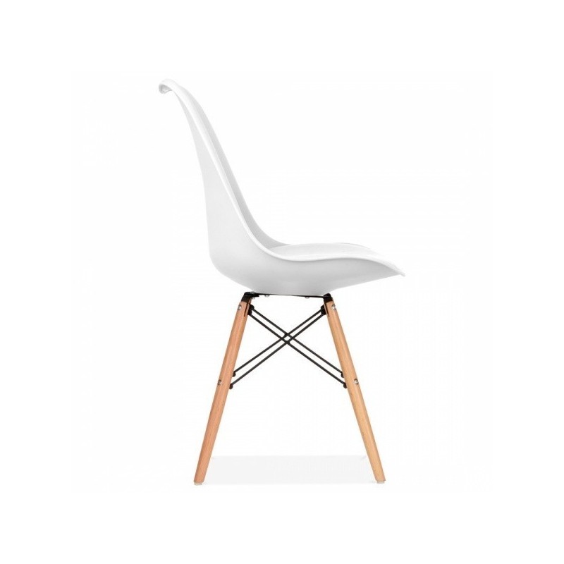 Silla TORRE NEW, madera, blanca, cojin blanco