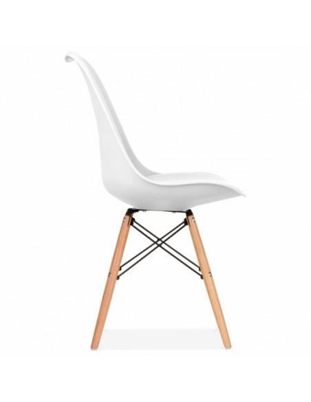 Silla TORRE NEW, madera, blanca, cojin blanco