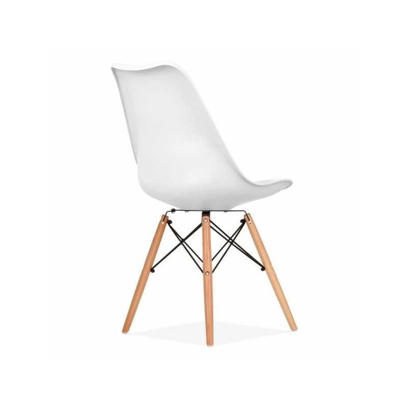 Silla TORRE NEW, madera, blanca, cojin blanco