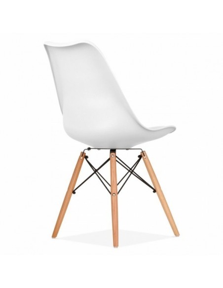 Silla TORRE NEW, madera, blanca, cojin blanco