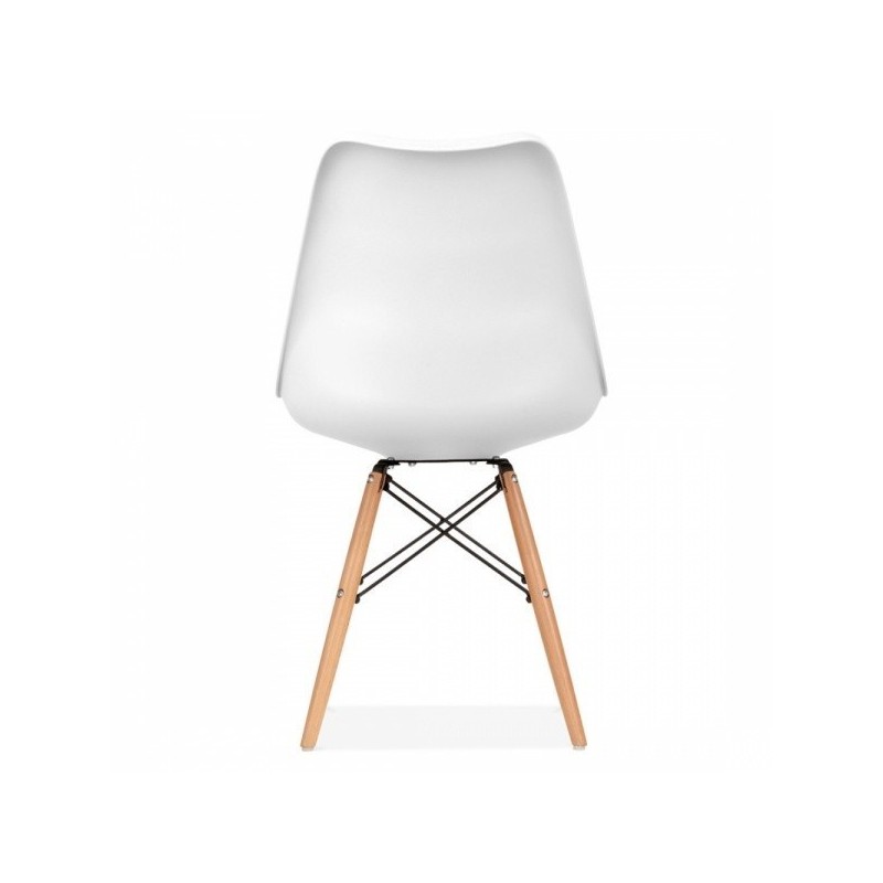 Silla TORRE NEW, madera, blanca, cojin blanco