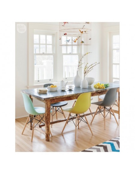 Silla TOWER PP, madera, polipropileno amarillo