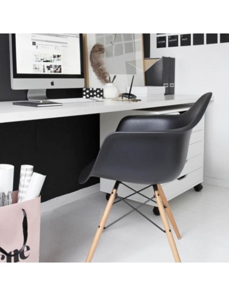 Sillón TOWER PP, madera, polipropileno negro