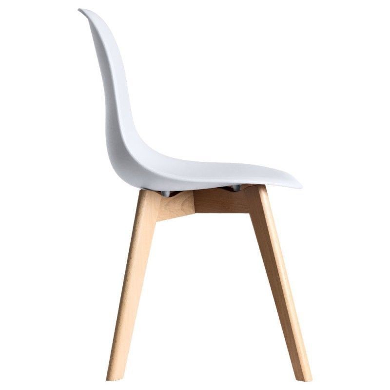 Silla MARAIS, madera, polipropileno blanco