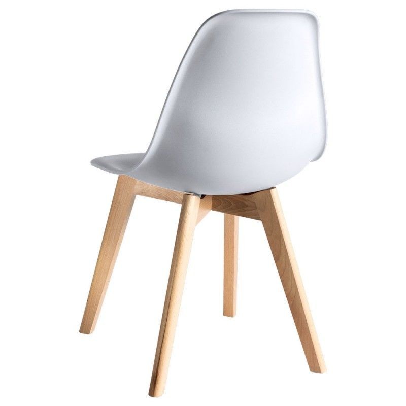 Silla MARAIS, madera, polipropileno blanco
