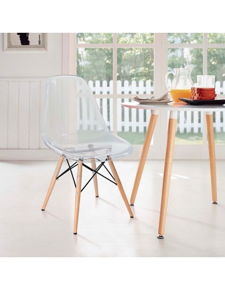 Silla TOWER, madera, carcasa transparente