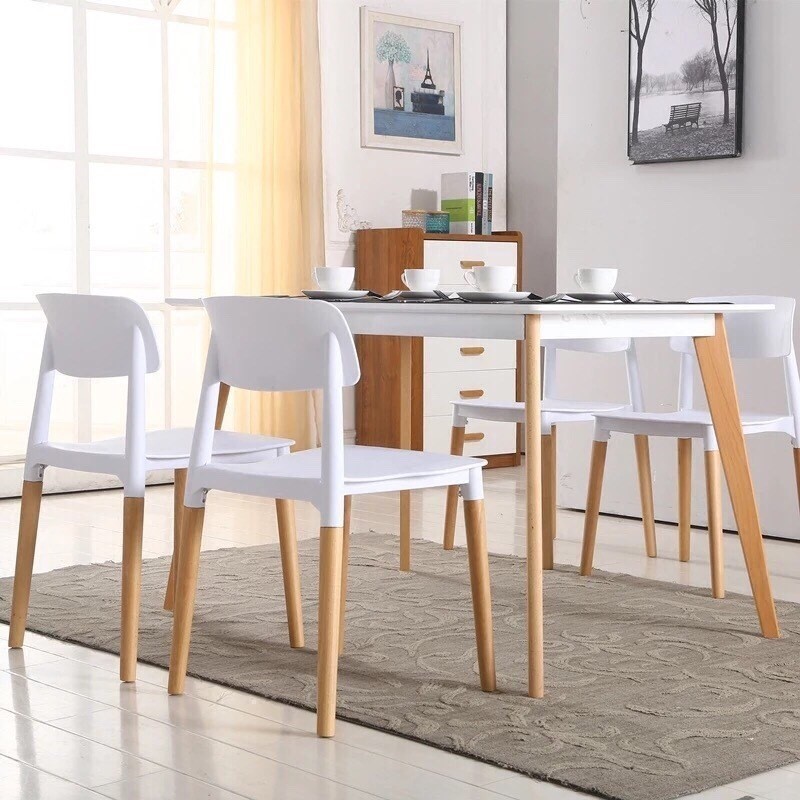 Silla CROSCAT (TS), madera, polipropileno blanco