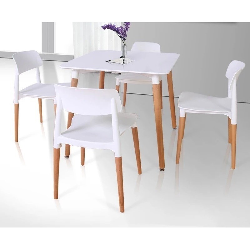 Silla CROSCAT (TS), madera, polipropileno blanco