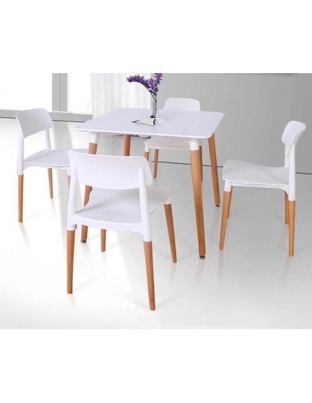 Silla CROSCAT (TS), madera, polipropileno blanco