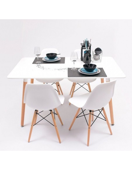 Silla TOWER PP ( SU), madera, polipropileno blanco