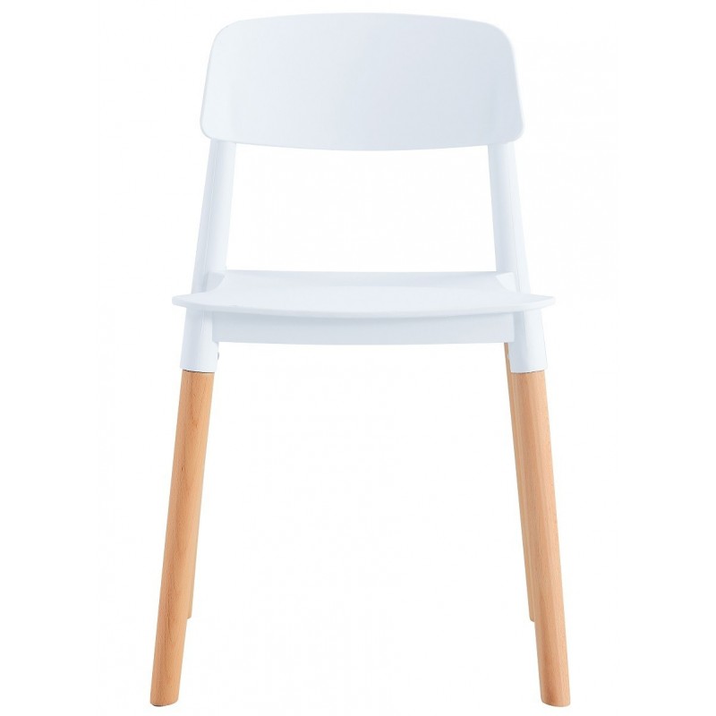 Silla CROSCAT (SU), madera, polipropileno blanco