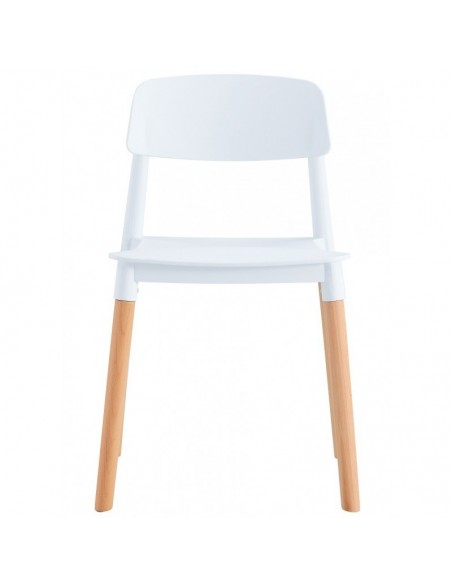 Silla CROSCAT (SU), madera, polipropileno blanco