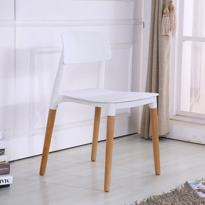Silla CROSCAT (SU), madera, polipropileno blanco