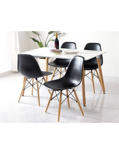 Silla TOWER PP (SU), madera, polipropileno negro