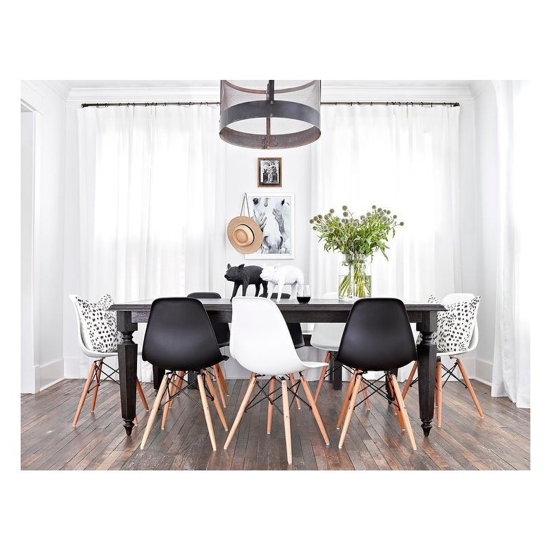 Silla TOWER PP (SU), madera, polipropileno negro