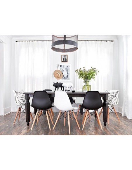 Silla TOWER PP (SU), madera, polipropileno negro