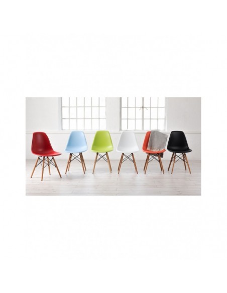 Silla TOWER PP (SU), madera, polipropileno negro