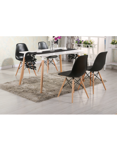 Silla TOWER PP (SU), madera, polipropileno negro