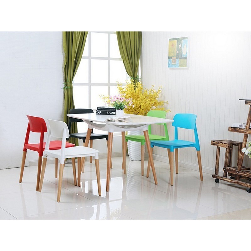 Silla CROSCAT (TO), madera, polipropileno gris...