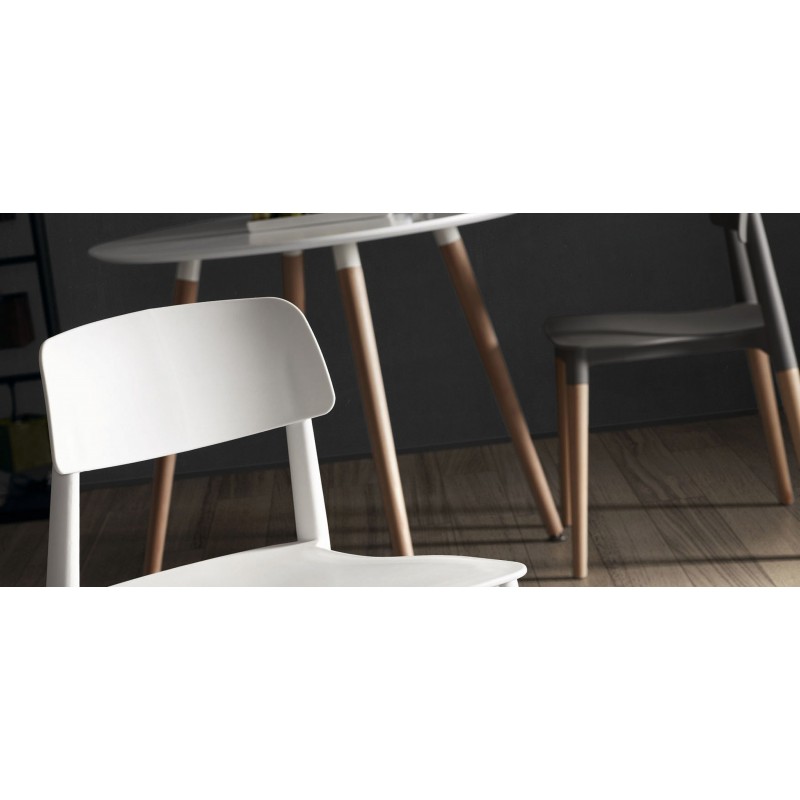 Silla CROSCAT (TO), madera, polipropileno gris...