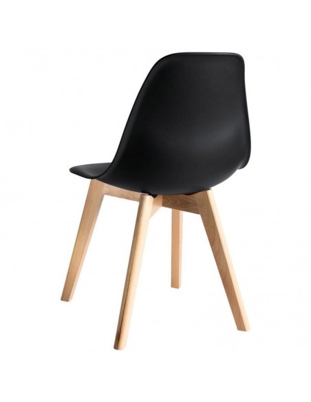 Silla MARAIS, madera, polipropileno negro