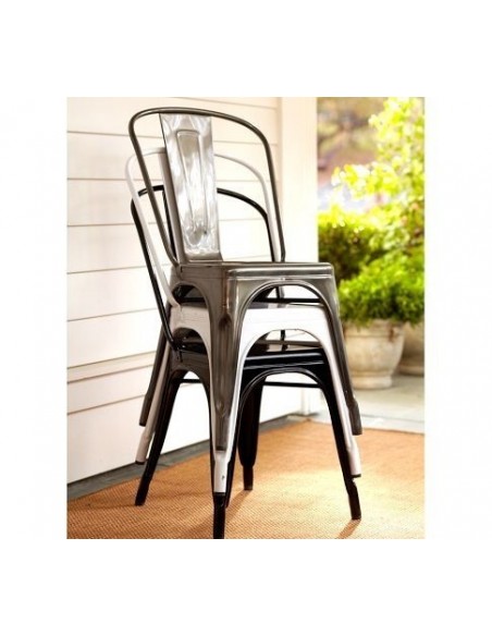Silla TOL, acero, blanca