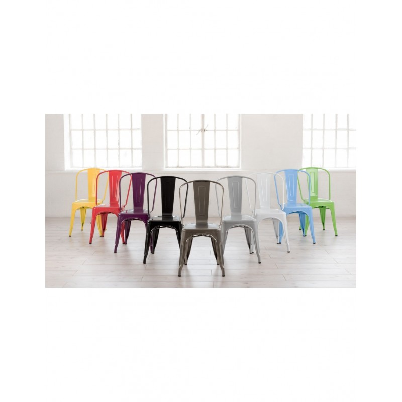 Silla TOL, acero, blanca