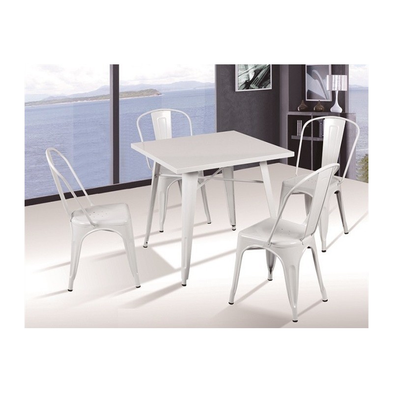 Silla TOL, acero, blanca