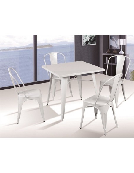 Silla TOL, acero, blanca