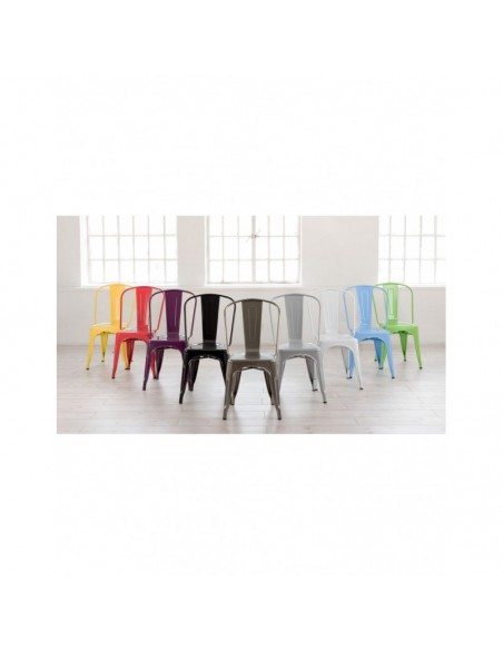 Silla TOL, acero, negra
