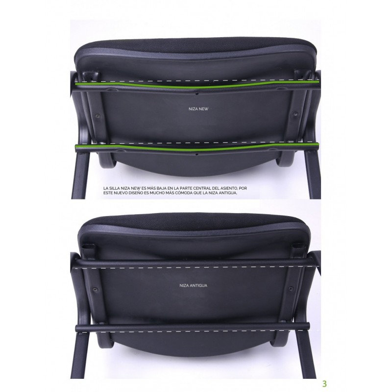 Silla NIZA NEW AM, chasis epoxi negro, tejido...